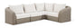 Seacrest - 123.25" Olefin Water Resistant Fabric And Wicker 4 Piece Outdoor Patio Modular Sectional