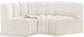 Arc - Velvet 3 Piece Modular U-Shaped Sofa