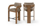 Cedra - Velvet Performance Fabric Upholstered Counter Stool - Brown Frame