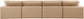 Comfy - Faux Leather Modular Sofa 4 Pieces - Tan