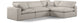 Comfy - 4 Piece Linen Fabric Modular Armless Sectional