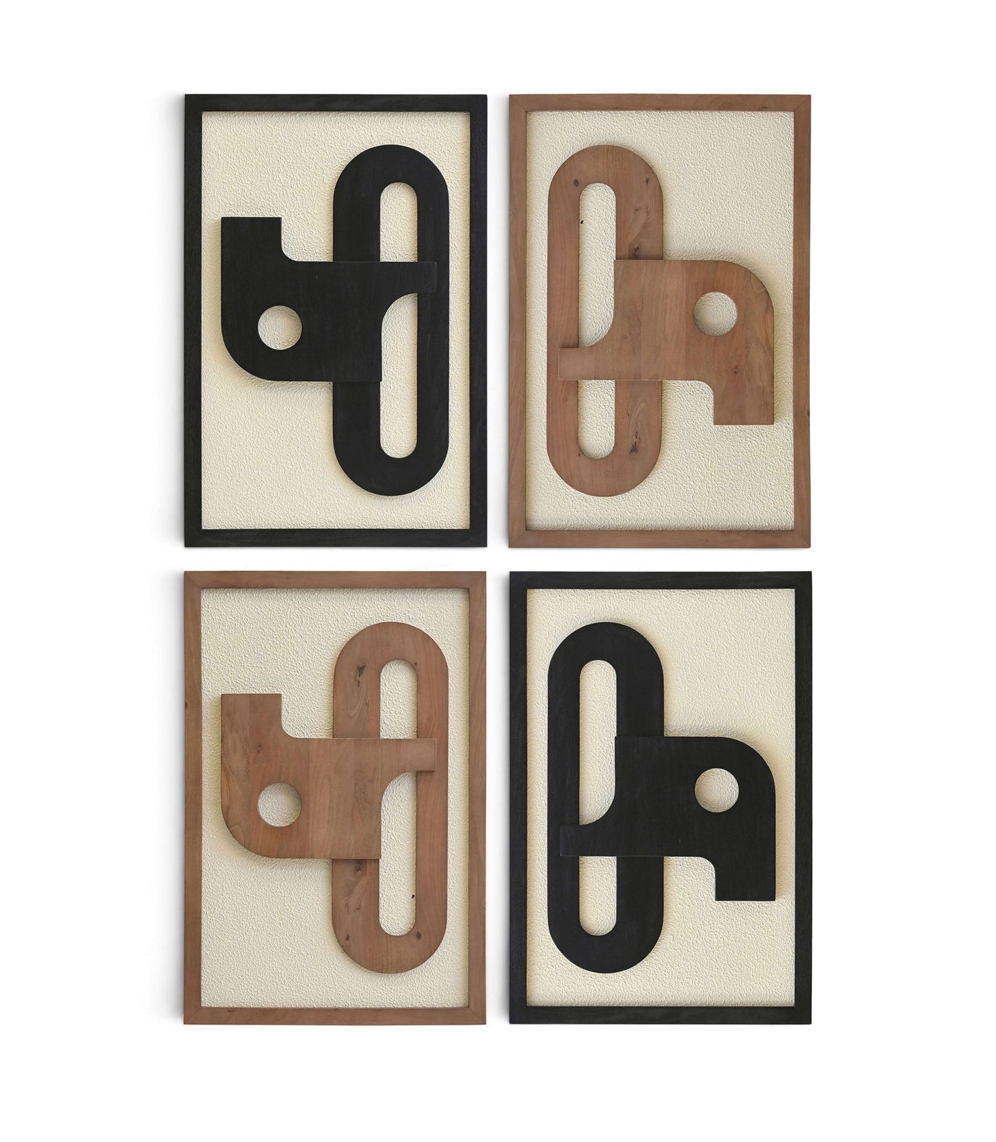 Arid - 4 Piece Two-Color Wall Art - Natural