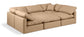 Indulge - Faux Leather 6 Piece Modular Sectional - Tan