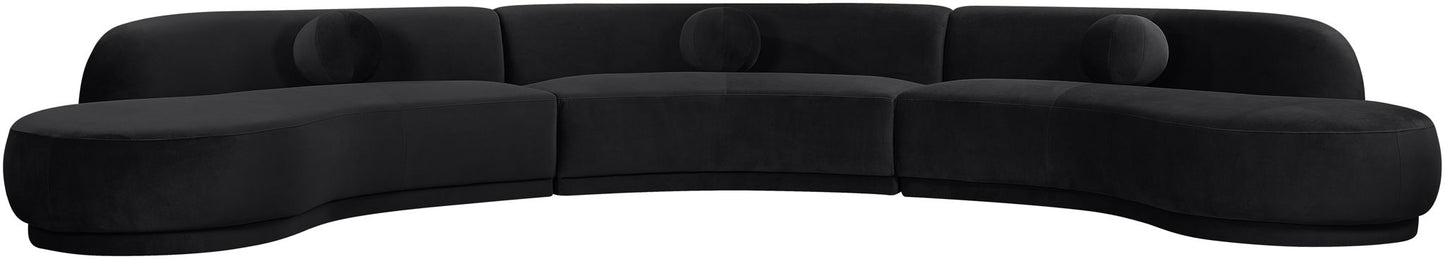 Avra - 177.5" Velvet Performance Fabric Upholstered Sectional