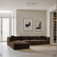 Shaggy - 5 Piece Modular Sectional With Ottoman