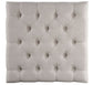 Aizen - Cocktail Ottoman - Beige Fabric & Espresso