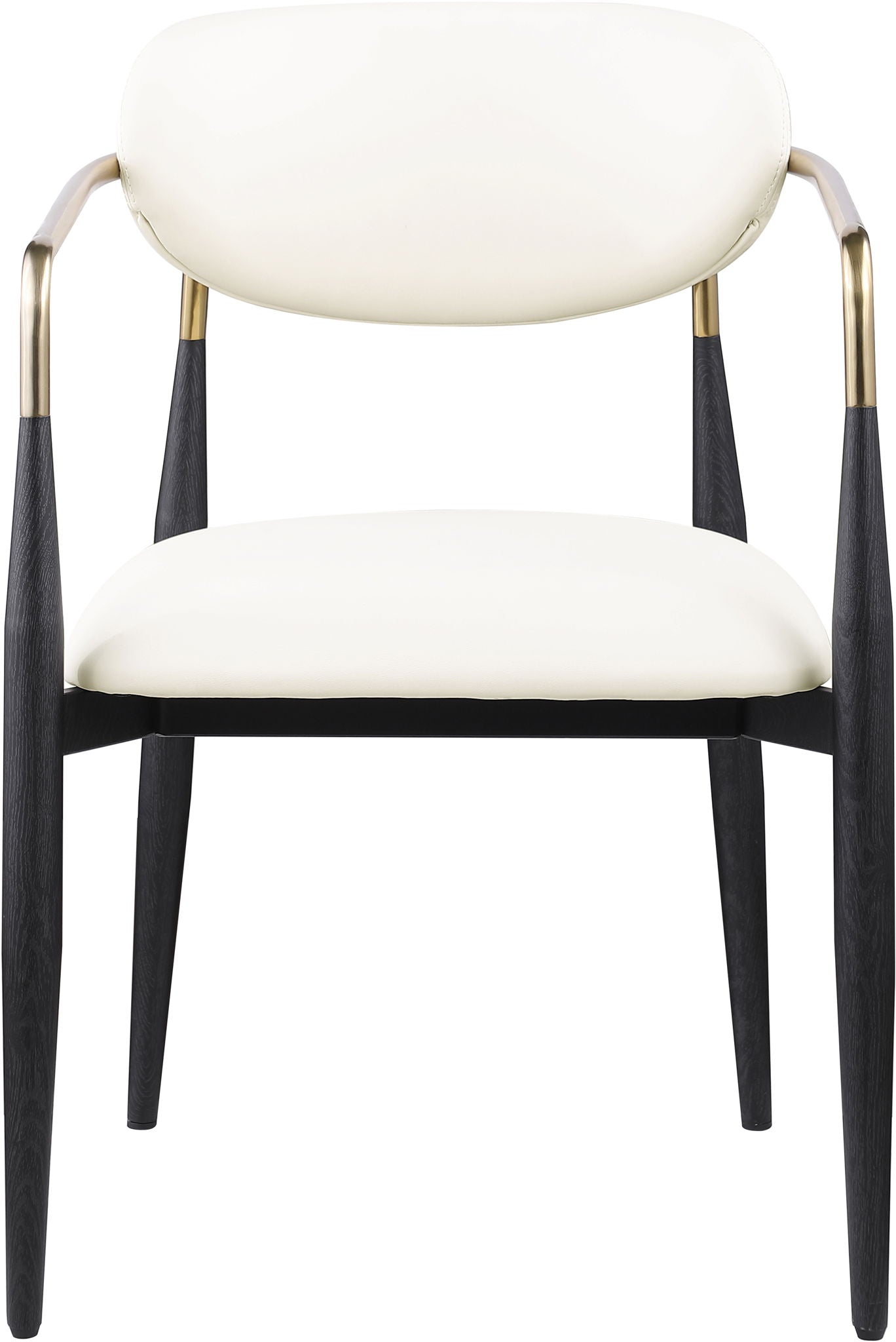 Ronda - Vegan Leather Upholstered Dining Arm Chair - Black Legs