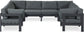 Nizuc - Outdoor Patio 8 Piece Modular Sectional With Gray Frame