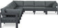 Nizuc - Outdoor Patio 8 Piece Modular Sectional With Gray Frame