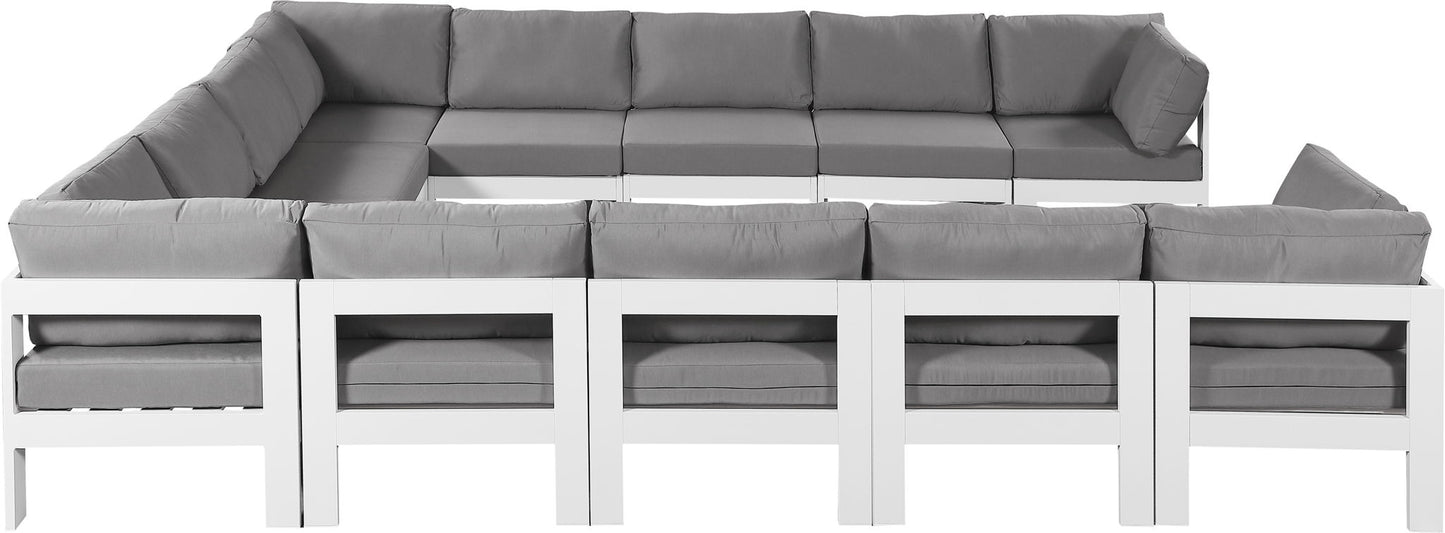Nizuc - Outdoor Patio 12 Piece Modular Sectional With White Frame