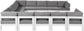 Nizuc - Outdoor Patio 12 Piece Modular Sectional With White Frame