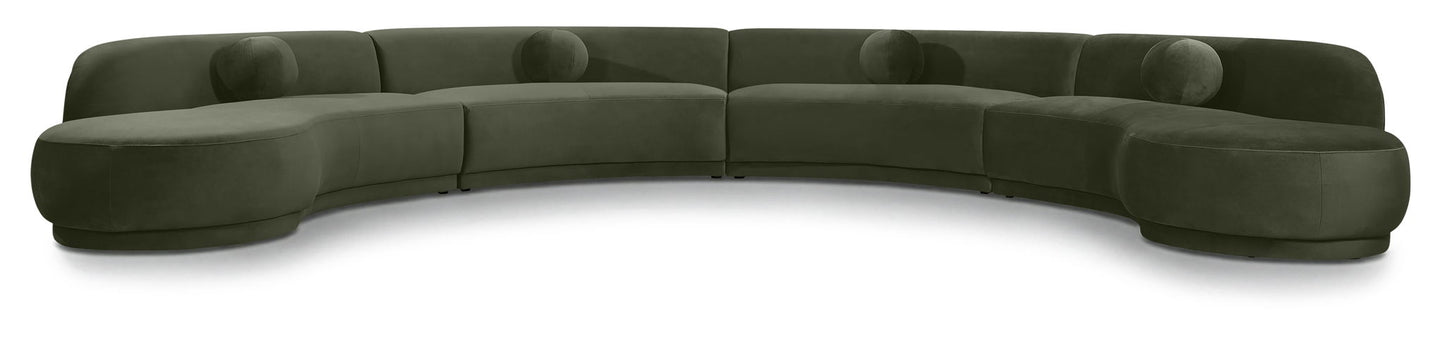 Avra - 189" Velvet Performance Fabric Upholstered Sectional