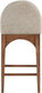 Waldorf - Chenille Stool With Brown Legs