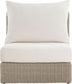 Seacrest - Olefin Water Resistant Fabric And Wicker Outdoor Patio Armless Chair