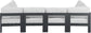 Nizuc - Outdoor Patio 6 Piece Modular Sectional With Gray Frame