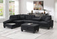 U349 - 2 Piece Fabric Sectional - Black