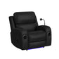 Euphora - P3 Power Glider Recliner With Heat Massage, Music, Ipad Holder With Wireless Charger, USB - Black