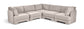 Hammond - Velvet Performance Fabric Upholstered 5 Piece Corner Sectional