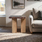 Ravenna - Marble/Stone End Table - Burgundy
