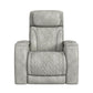 Prime Time - P3 Recliner With 7 Colors Led, Cup Holders And Wireless Charger Controller - Leather Gel Light Gray