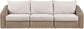 Seacrest - Olefin Water Resistant Fabric And Wicker 3 Piece Outdoor Patio Modular Sofa