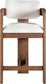 Sacha - Linen Stool With Brown Base