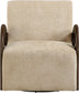 Neria - Chenille Fabric Upholstered Swivel Accent Chair - Painted Brown Base