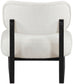 Vetra - Linen Textured Fabric Upholstered Accent Chair With Black Base