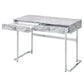 Tigress - Writing Desk - White Printed Faux Marble Top & Chrome