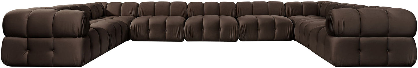 Orin - Velvet Performance Fabric Upholstered 9 Piece Sectional