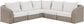 Seacrest - 123.25" Olefin Water Resistant Fabric And Wicker 5 Piece Outdoor Patio Modular Sectional
