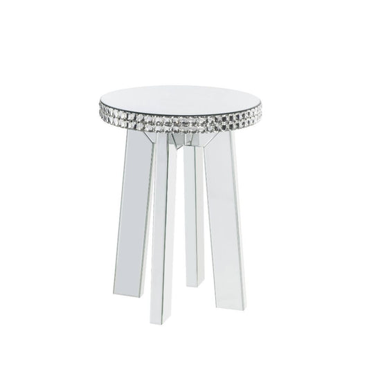 Lotus - End Table - Mirrored & Faux Ice Cube Crystals