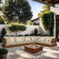 Mirella - 6 Piece Water Resistant Fabric Upholstered Outdoor Patio Modular Sectional