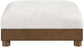 Turin - Chenille Fabric Upholstered Modular Ottoman - Walnut Base
