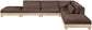 Turin - Chenille Fabric Upholstered Modular Sectional - Brown