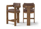 Sacha - Vegan Leather Upholstered Counter Stool With Brown Base