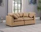 Indulge - Faux Leather 2 Piece Modular Sofa - Tan