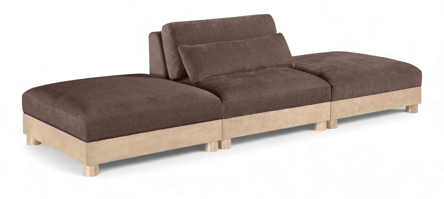 Turin - Chenille Fabric Upholstered Modular Sectional - Brown