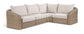Seacrest - 123.25" Olefin Water Resistant Fabric And Wicker 4 Piece Outdoor Patio Modular Sectional
