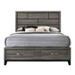 Valdemar - Eastern King Bed With Storage - Weathered Gray