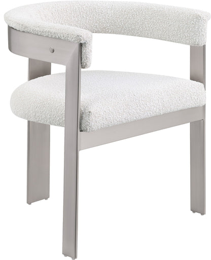 Romeo - Boucle Dining Chair With Silver Base (Set of 2)