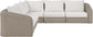 Seacrest - 123.25" Olefin Water Resistant Fabric And Wicker 5 Piece Outdoor Patio Modular Sectional