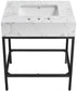 Marmo - Engineered Marble Bathroom Vanity With Black Base