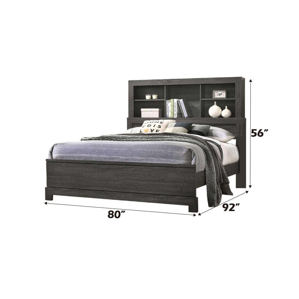 Lantha - Eastern King Bed - Gray Oak