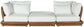 Mirella - 3 Piece Water Resistant Fabric Upholstered Outdoor Patio Modular Sofa