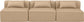 Cube - Modular 3 Piece Armless Sofa - Tan