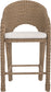 Seacrest - Olefin Water Resistant Fabric And Wicker Outdoor Patio Bar Stool