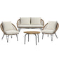 Grace - 4 Piece Outdoor Seating Set - Beige / Natural