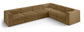Rummi - Velvet Performance Fabric Upholstered 6 Piece Modular Sectional (With 3 Corner Chairs)
