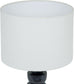Opus - Genuine Marble, Linen Textured Fabric And Brass Table Lamp